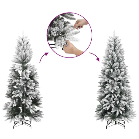 Sapin de Noël artificiel avec 150 LED Blanc 120 cm PVC et métal