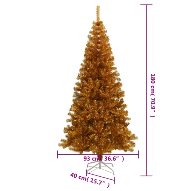 Sapin de Noël artificiel avec support Doré 180 cm PET