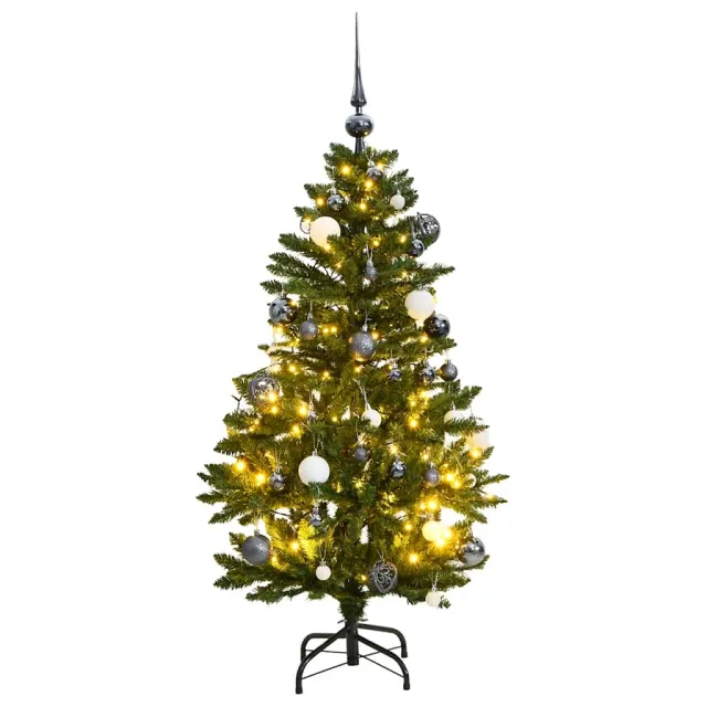 Sapin de Noël artificiel articulé 150 LED et boules 120 cm