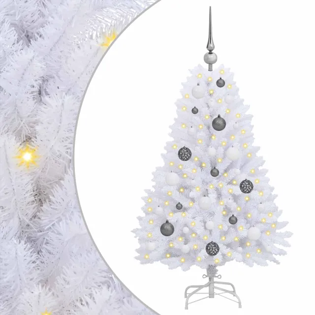 Sapin de Noël artificiel Blanc 68 x 68 x 120 cm PVC et métal
