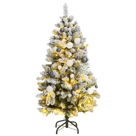 Sapin de Noël artificiel articulé 150 LED et boules 120 cm