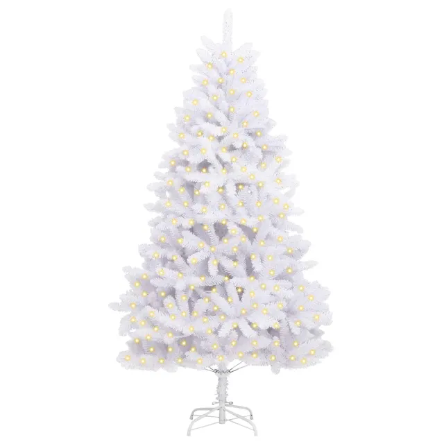 Sapin de Noël artificiel avec 300 LED Blanc 240 cm PVC et métal