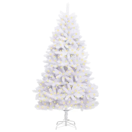 Sapin de Noël artificiel avec 300 LED Blanc 240 cm PVC et métal