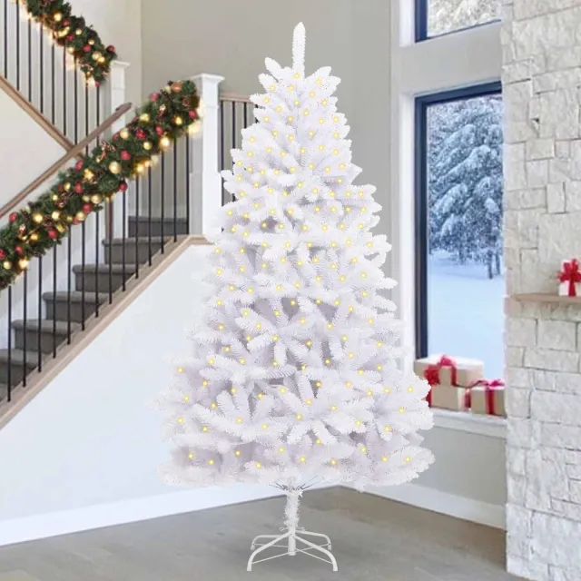 Sapin de Noël artificiel avec 300 LED Blanc 300 cm PVC et métal
