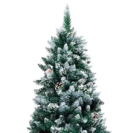 Sapin de Noël avec pommes de pin et neige blanche 240 cm 2