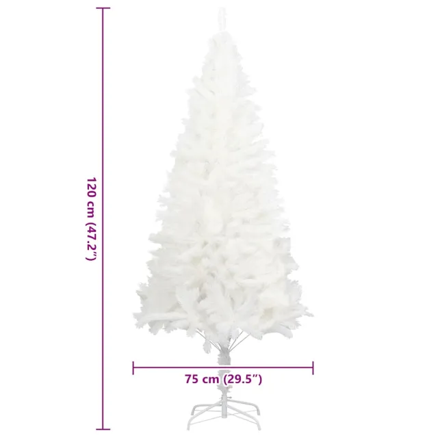Arbre de Noël artificiel aiguilles réalistes blanc 120 cm