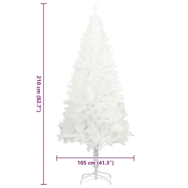 Arbre de Noël artificiel aiguilles réalistes blanc 210 cm