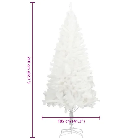 Arbre de Noël artificiel aiguilles réalistes blanc 210 cm