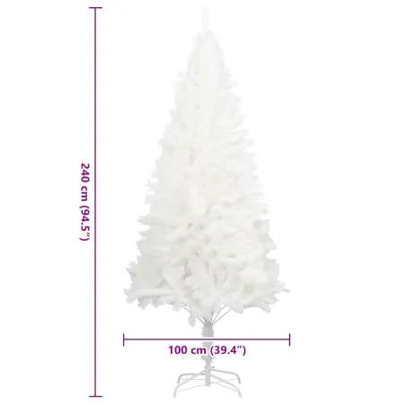 Arbre de Noël artificiel aiguilles réalistes blanc 240 cm