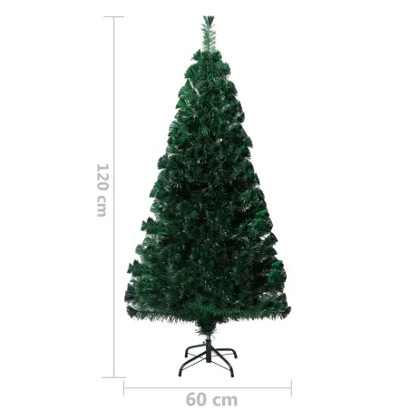 Sapin de Noël artificiel avec support vert 120 cm fibre optique