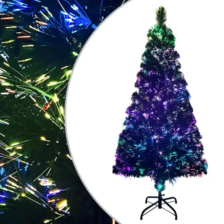 Sapin de Noël artificiel avec support vert 150 cm fibre optique 2