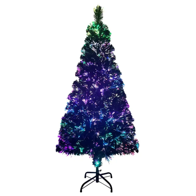Sapin de Noël artificiel avec support vert 150 cm fibre optique