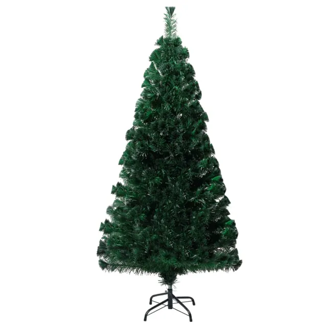 Sapin de Noël artificiel avec support vert 150 cm fibre optique