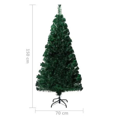 Sapin de Noël artificiel avec support vert 150 cm fibre optique