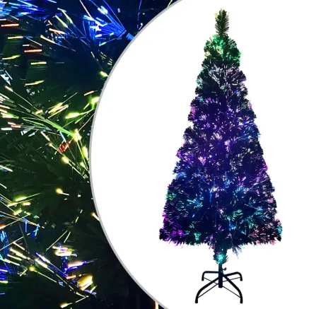 Sapin de Noël artificiel avec support vert 180 cm fibre optique 2