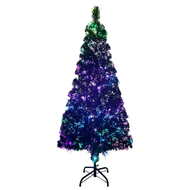 Sapin de Noël artificiel avec support vert 180 cm fibre optique