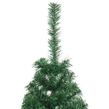 Sapin de Noël artificiel moitié avec support vert 150 cm PVC