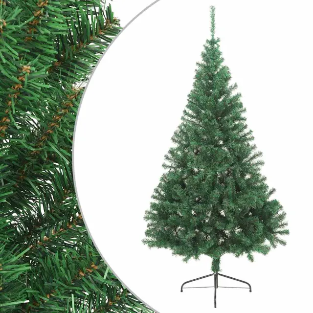 Sapin de Noël artificiel moitié avec support vert 180 cm PVC