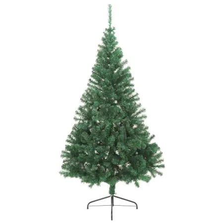 Sapin de Noël artificiel moitié avec support vert 210 cm PVC