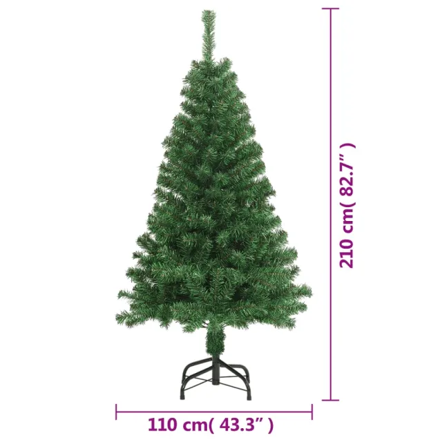 Arbre de Noël artificiel avec branches épaisses vert 210 cm PVC
