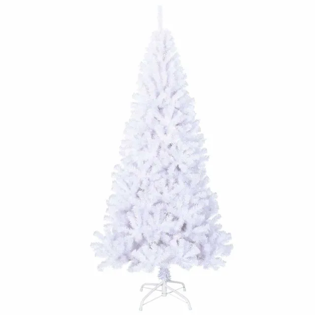 Arbre de Noël artificiel avec branches épaisses blanc 180cm PVC