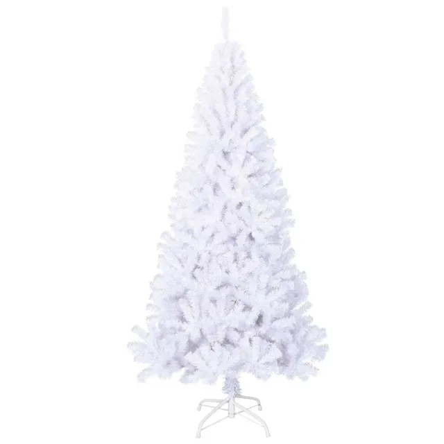 Arbre de Noël artificiel avec branches épaisses blanc 210cm PVC