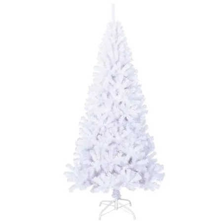 Arbre de Noël artificiel avec branches épaisses blanc 210cm PVC