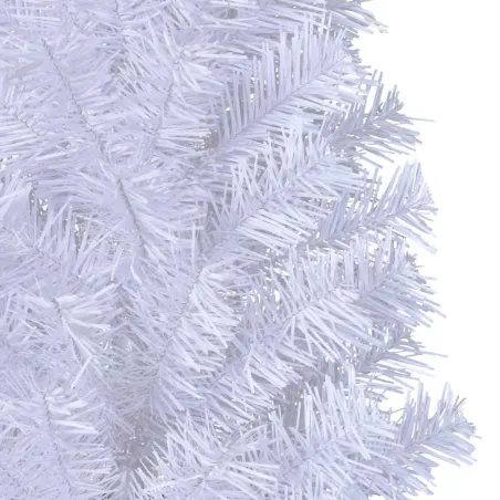Arbre de Noël artificiel avec branches épaisses blanc 210cm PVC