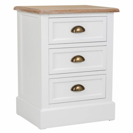Nachttisch Alexandra House Living Weiß Braun 35 x 60 x 45 cm