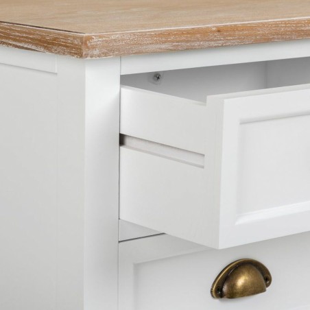 Nachttisch Alexandra House Living Weiß Braun 35 x 60 x 45 cm