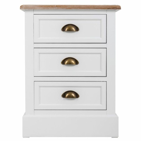 Comodino Alexandra House Living Bianco Marrone 35 x 60 x 45 cm