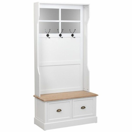Coat rack with shelf Alexandra House Living White Brown Zinc Alloy MDF