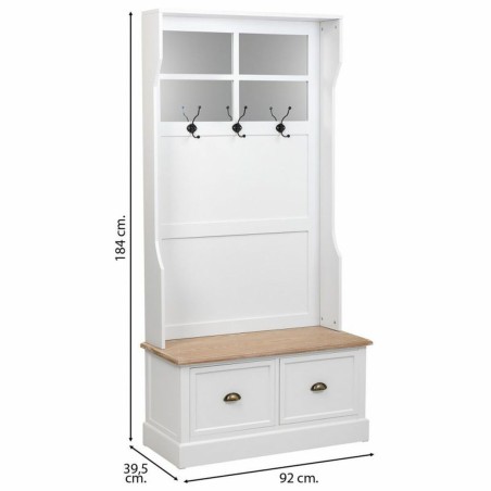 Porte-manteaux avec étagères Alexandra House Living Blanc Marron All