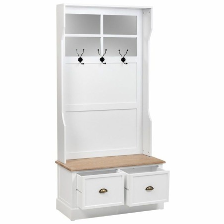 Coat rack with shelf Alexandra House Living White Brown Zinc Alloy MDF