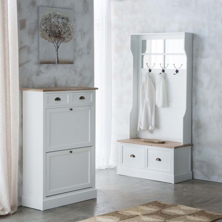 Armadio scarpiera Alexandra House Living Bianco Marrone 33 x 120 x 80