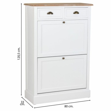 Armadio scarpiera Alexandra House Living Bianco Marrone 33 x 120 x 80