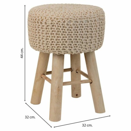 Tabouret Alexandra House Living Crème Bambou Pin Éponge Bois MDF 32