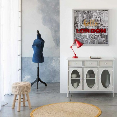Tabouret Alexandra House Living Crème Bambou Pin Éponge Bois MDF 32
