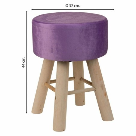 Sgabello Alexandra House Living Porpora Velluto Bambù Pino Spugna Leg