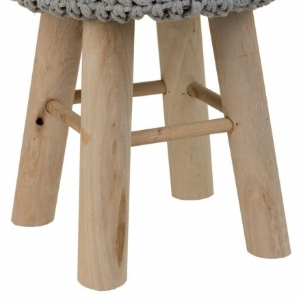 Stool Alexandra House Living Grey Bamboo Pinewood Sponge MDF Wood 32 x 2