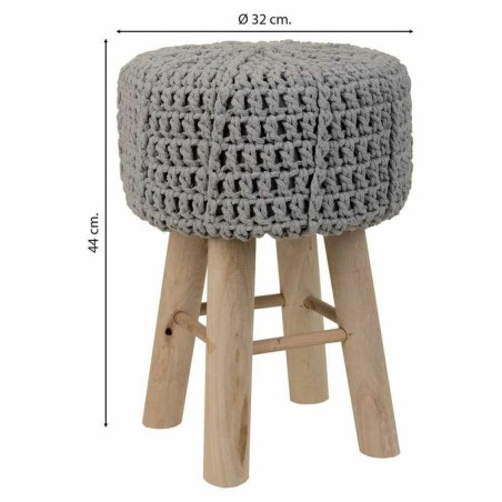 Tabouret Alexandra House Living Gris Bambou Pin Éponge Bois MDF 32 x