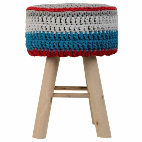 Hocker Alexandra House Living Blau Bambus Kiefer Schwamm Holz MDF 32 x