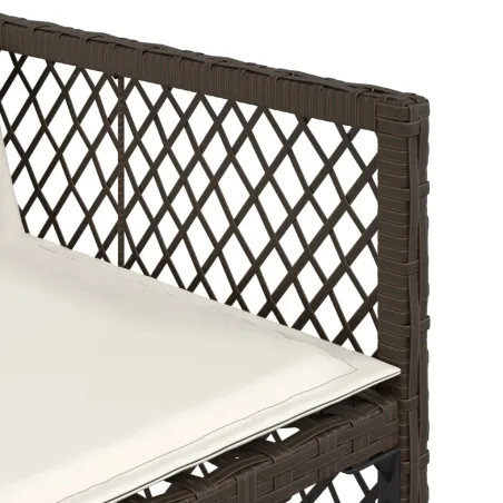 Ensemble à manger de jardin et coussins 7 pcs marron rotin