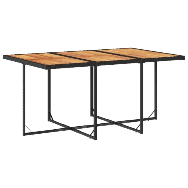 Ensemble à manger de jardin coussins 7 pcs noir résine tressée