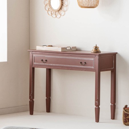 Zijtafel met lades Alexandra House Living Bruin Natuurlijk 38 x 82 x 1