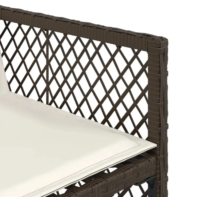 Ensemble à manger de jardin et coussins 11 pcs marron rotin