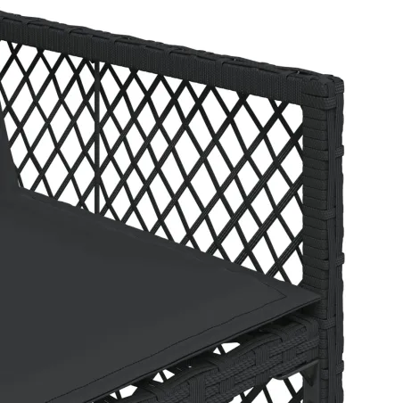 Ensemble à manger de jardin 13 pcs coussins noir résine tressée