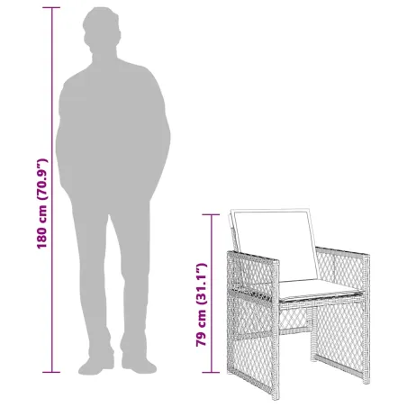 Ensemble à manger de jardin coussins 13 pcs gris résine tressée