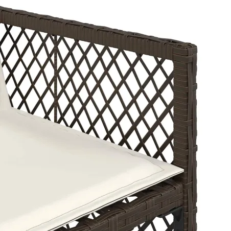 Ensemble à manger de jardin avec coussins 13 pcs marron rotin