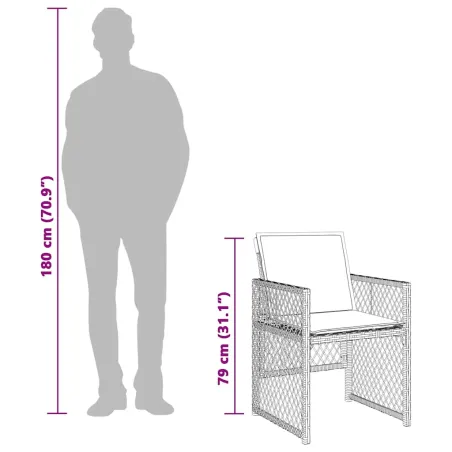 Ensemble à manger de jardin et coussins 13 pcs gris clair rotin